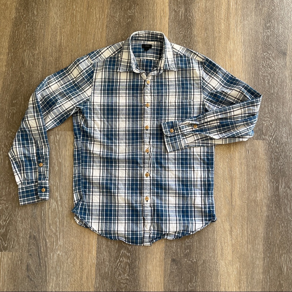 J. Crew Blue Paid Button Down Shirt